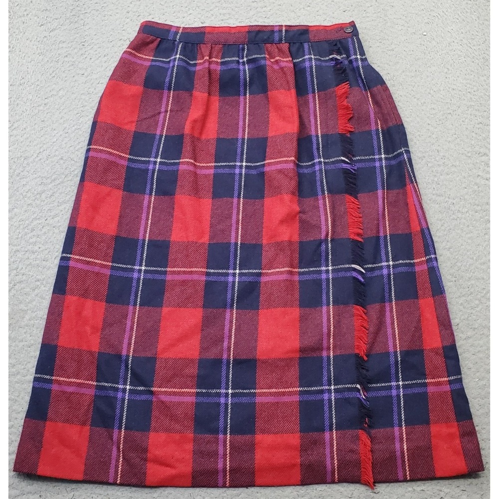 Haberdashery Collection Skirt Women 10P Multi Plaid Pleated Front Lined Made USA